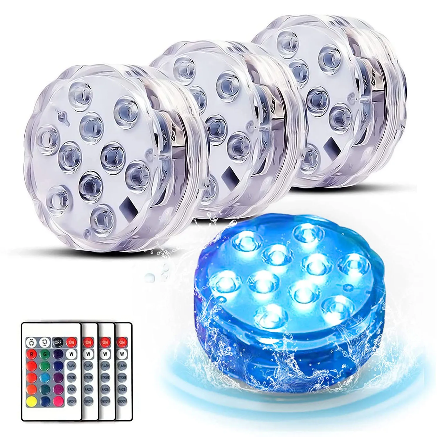 submersible lights RGB Remote Control Submersible Light IP68 Waterproof Underwater Lights Pond Swimming Pool Vase Decor Night Lamps for Aquarium underwater pond lights