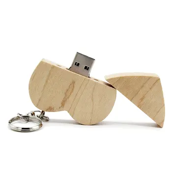 

Wooden Heart Box USB Flash Drive Creative Pendrive 8GB 16GB 32GB Memory Stick