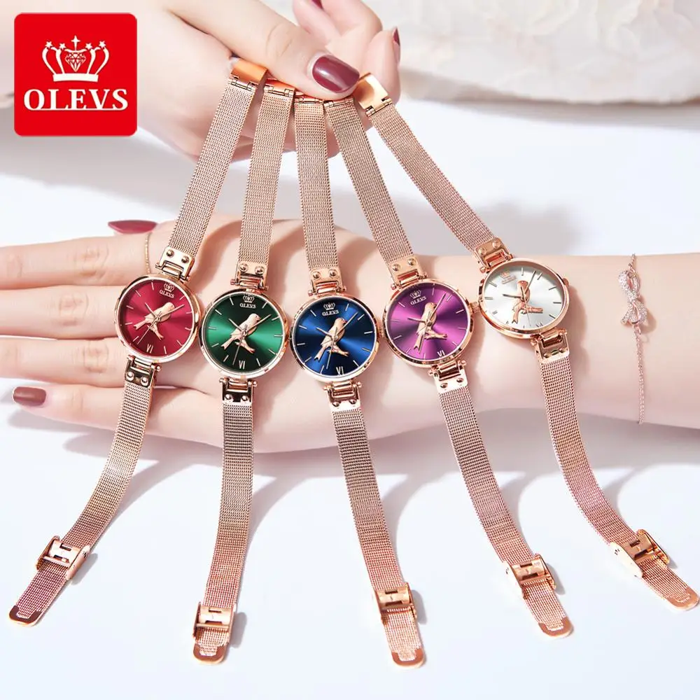 Women Watches Luxury Top Brand Quartz 3D Bird Rose Gold Mesh Belt Waterproof High Quality Fashion Ladies Wrist Watch Clock