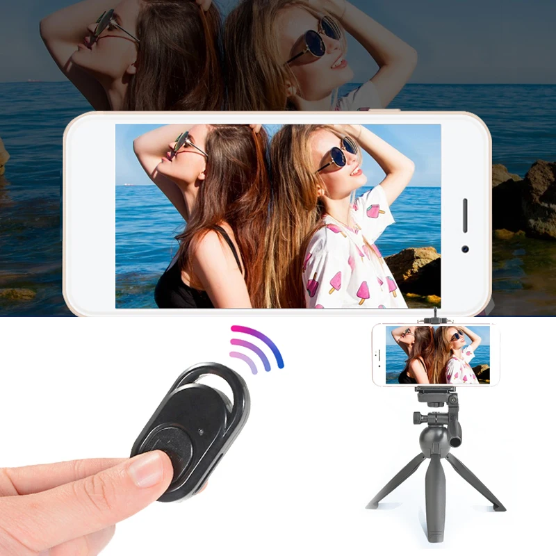 Черный ABS Bluetooth Мобильный затвор Автоспуск портативный креативный DIY Красота вспышка светодиодный для IOS и Android пульт дистанционного управления беспроводной