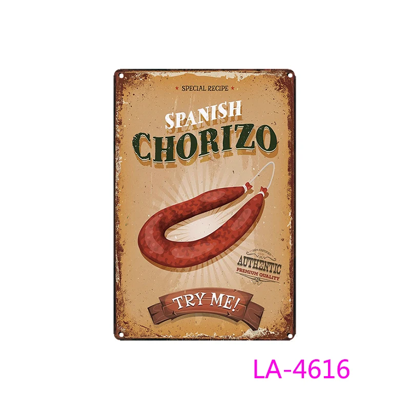 Гамбургер буррито CHORIZO печенье-жестяная вывеска металлическая пластина железная живопись детская комната настенный бар кофе домашний художественный Декор