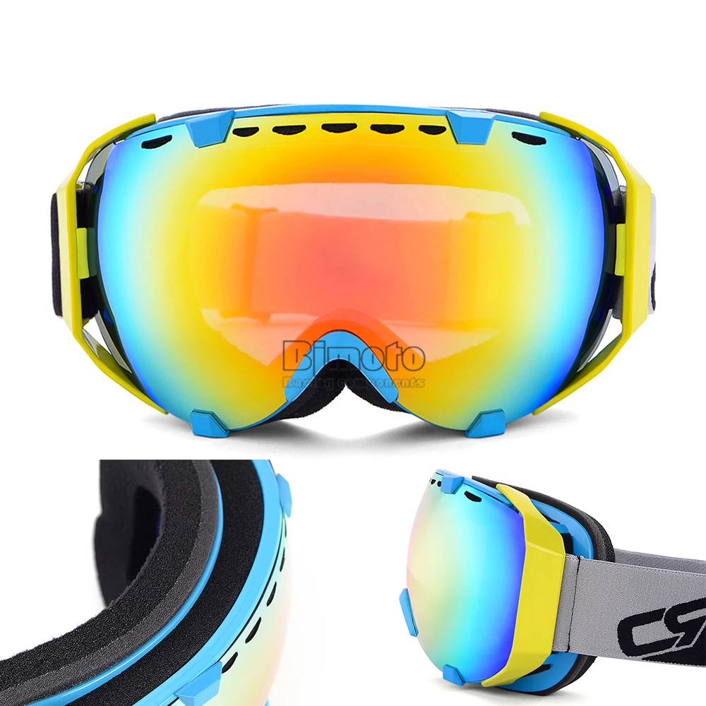 BJMOTO лыжные очки для сноуборда для женщин и мужчин лыжные очки маска UV400 защита от снега очки для взрослых двойные сферические зеркальные очки