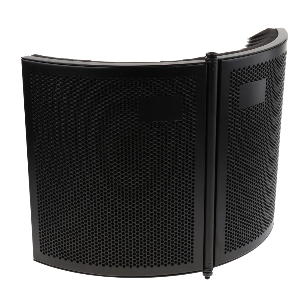 

Microphone Isolation Shield Foldable Adjustable Studio Recording Microphone Isolator Panel for Condenser Microphone Equipment