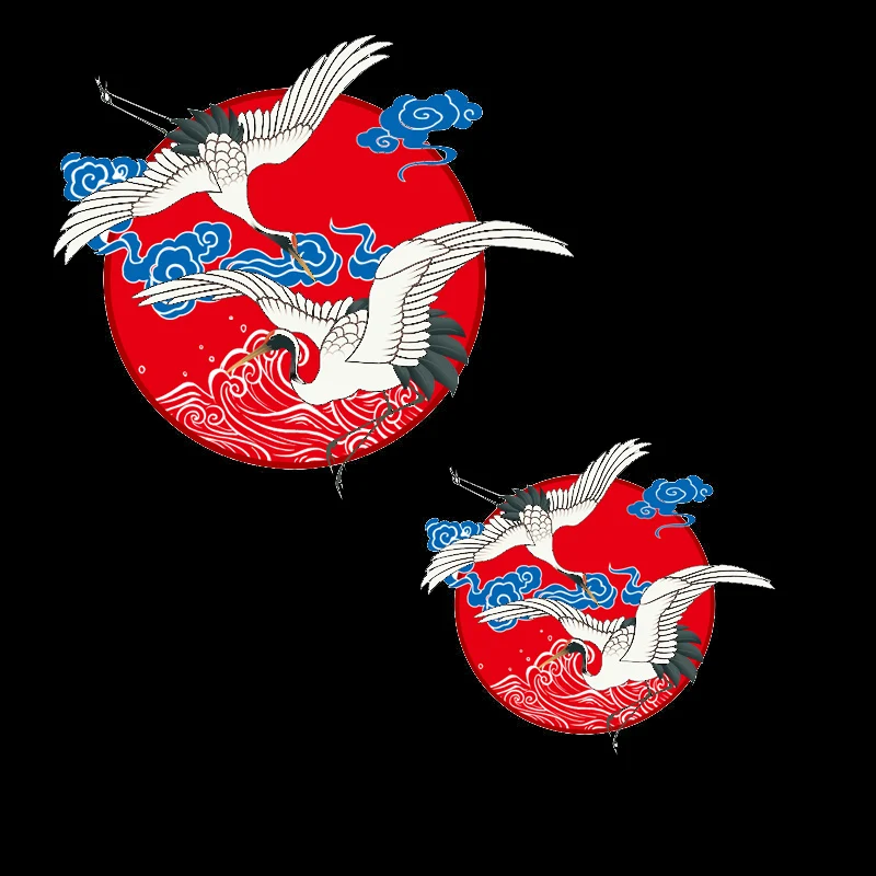 Аппликации в виде птиц летающий журавль термонаклейки для домашнего