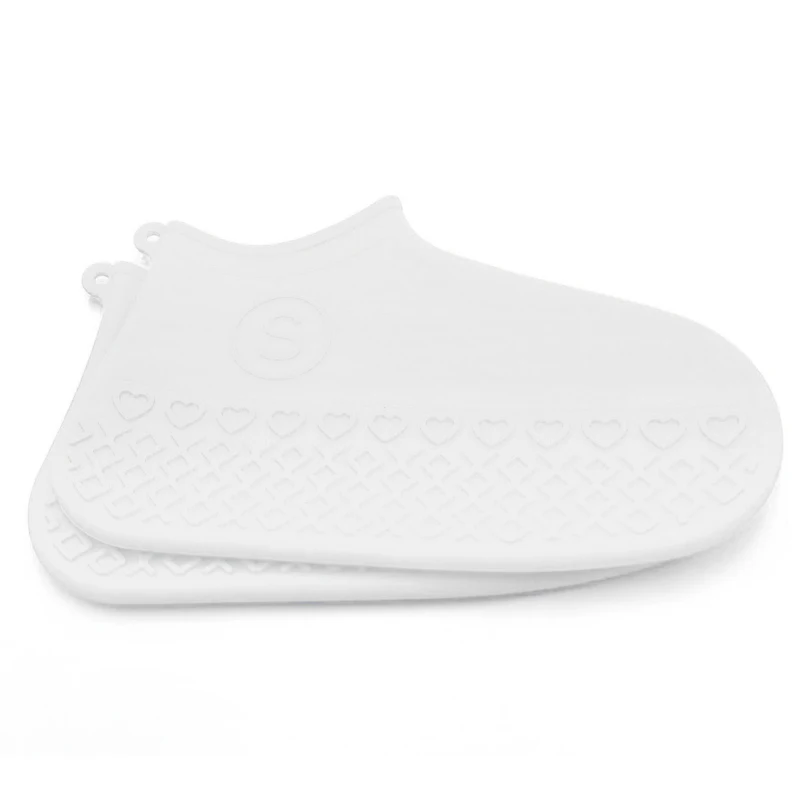 Перерабатываемые силиконовые галоши Многоразовые водонепроницаемые непромокаемые мужские ботинки, непромокаемые сапоги Нескользящие моющиеся 9 цветов S/M/L - Цвет: White