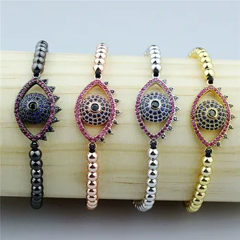 

adjustable 10pcs/lot Delicate high-quality cubic zircon charm bracelet,cz eye connector bracelet,fashion jewelry