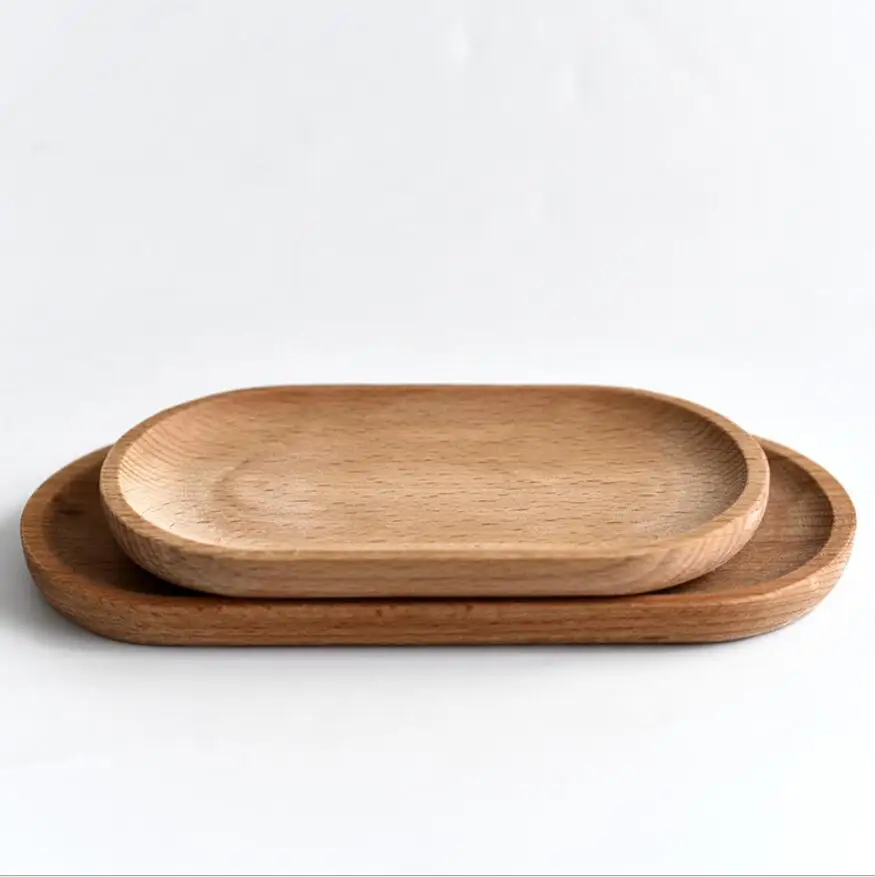 1 шт. твердый мини овальный деревянный поднос без краски Маленькая деревянная тарелка детская деревянная тарелка посуда декоративный поднос