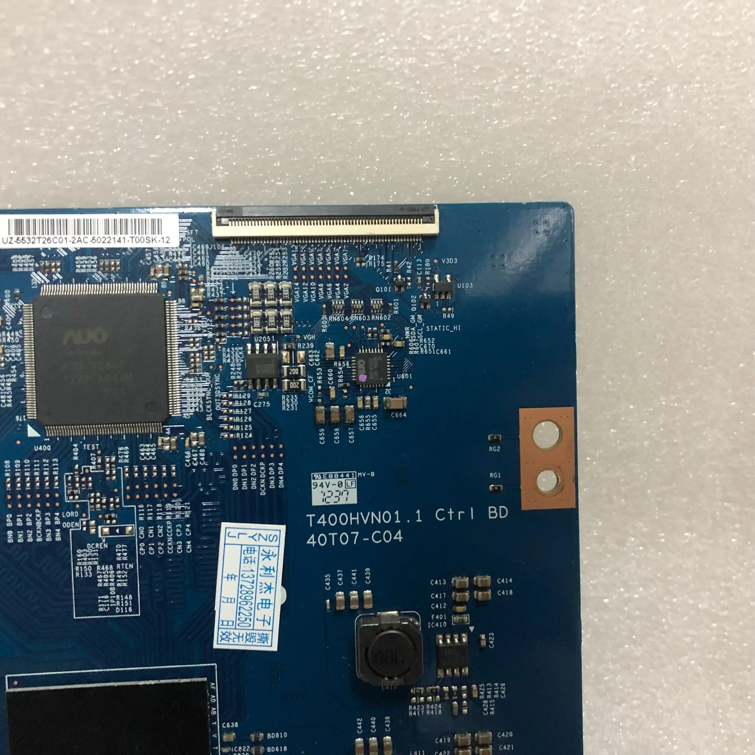 Тест для AUO T400HVN01.1 40T07-C04 логическая плата