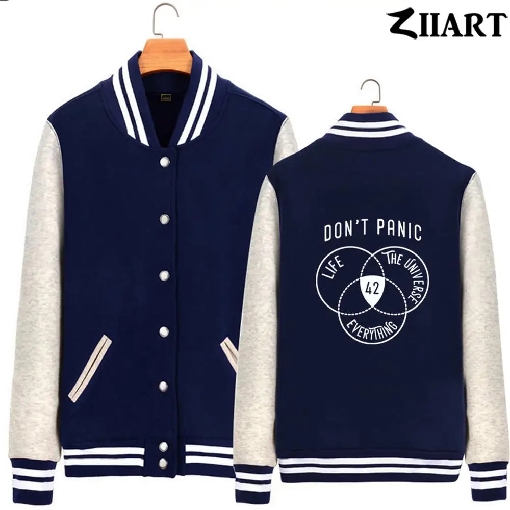 42 don't panic life the universe All Girls Woman флисовые бейсбольные куртки одежда для пар ZIIART |