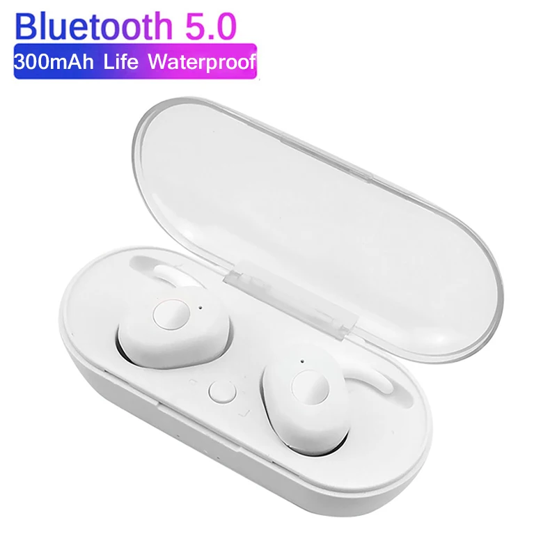 TWS Bluetooth 5,0 наушники стерео беспроводные Earbus HIFI Звук спортивные наушники гарнитура с микрофоном для телефона ANDROID - Цвет: Белый