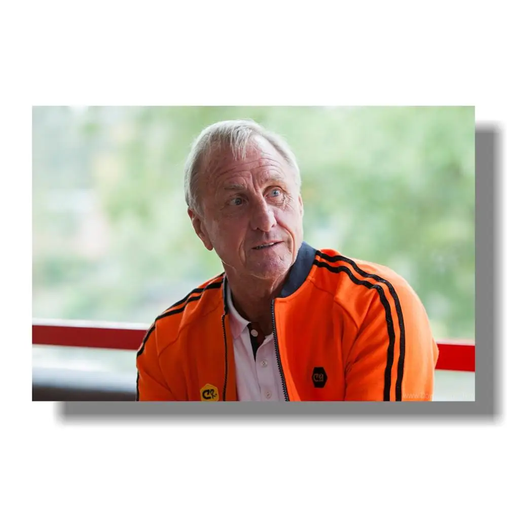Светло-желтый Johan Cruyff футбольная Легенда Искусство Шелковый плакат печать 36x48 дюймов голландский Футбол Звезда Фотографии Декор комнаты - Цвет: Светло-желтый