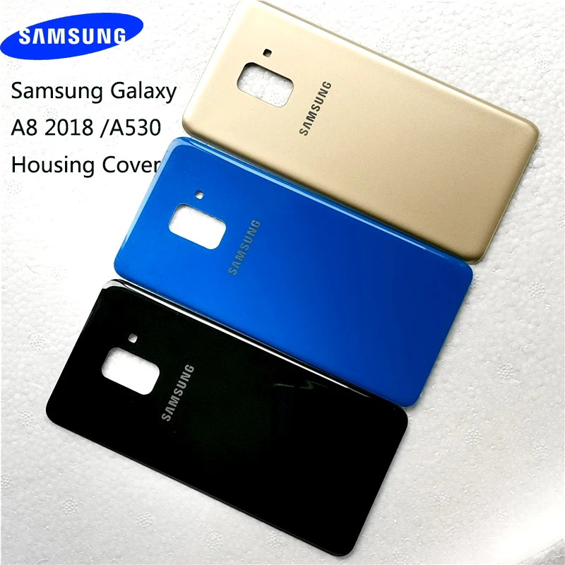 3D стекло samsung galaxy A8 2018 A530 задняя крышка offical battery запасной чехол Защитный корпус