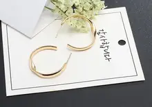 Moda kadın kız basit yuvarlak daire küçük kulak düğme küpe Punk Hip-hop küpe takı(China)