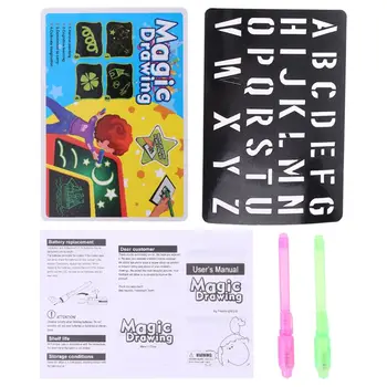 

Kids Fluorescent Drawing Board Magic Draw with Light Fun Developing Toy Gift