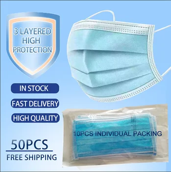 

Face Masks masque Mouth Face Antibacteria 3Layer filter Earloop Mask Outdoor Anti Pollution Dust Disposable Face Mask Nonwoven