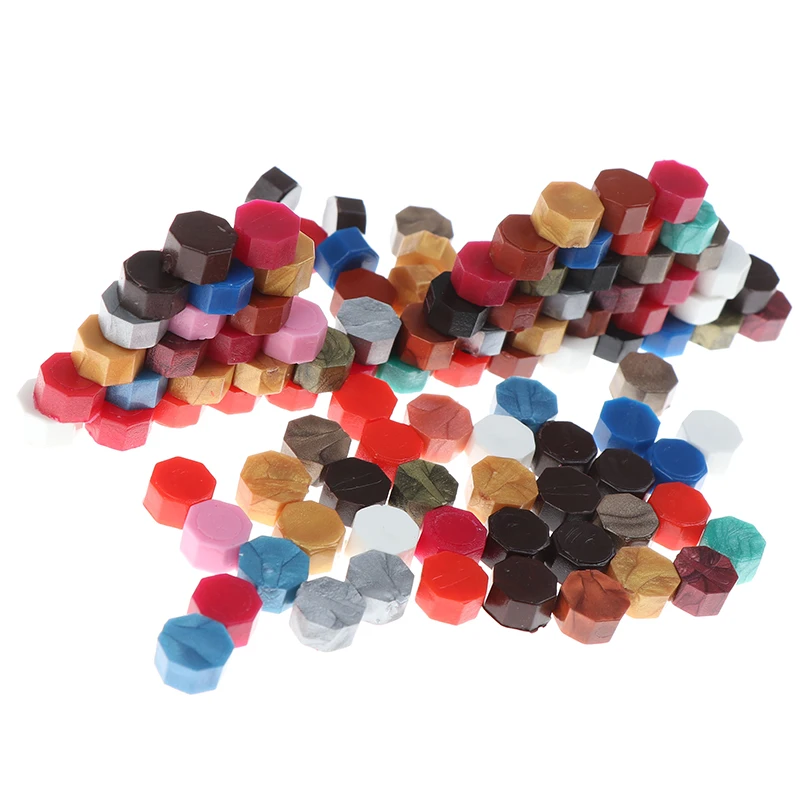 Octagon Seal Wax Stamps Greeting Card Seal Wedding Invitation Envelope Seal Mixed Color Pack 100pcs