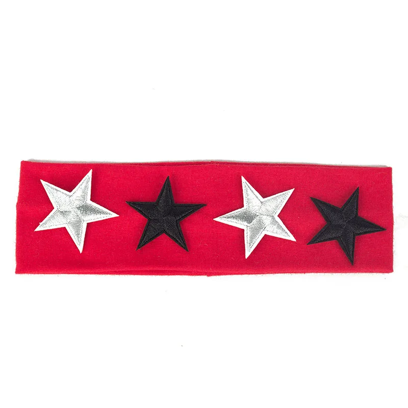 Red-1 Geebro Baby Cut Hairband аксессуары для волос со звездами модная эластичная плоская резинка для девочек детская мягкая тюрбан из хлопка головной убор для малышей AT039 - Цвет: Red-1