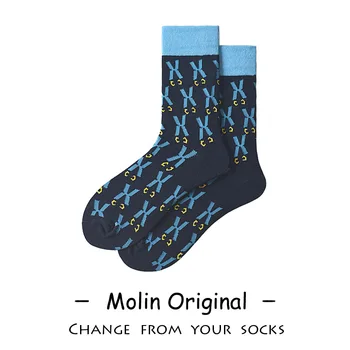 

Cartoon Woman Sock Letter Socks for Women Solid Casual Crew Sox Couples Cotton Vintag Autumn Winter Blue Lovers Fashion Sokken