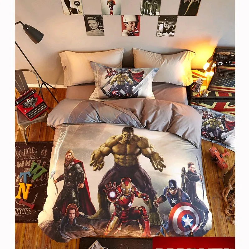 Avengers 5 Набор постельного белья для детей с героями команды Дисней, человеком-пауком, Железным человеком, пододеяльник, наволочки, декор для спальни, постельное белье для детей, подарок для мальчиков - Цвет: Avengers 5