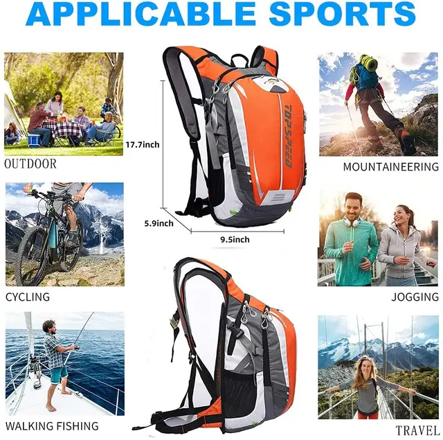 18L Ultralight Outdoor Sports Backpack for Climbing, Hiking, Running, Cycling, Hydration, Waterproof 2