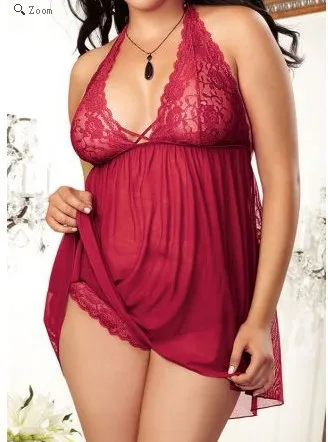RD Wontive женское сексуальное нижнее белье кружевное Babydoll Porno сексуальное нижнее белье платье Прозрачный Холтер Эротическое белье сексуальные экзотические костюмы - Цвет: RD
