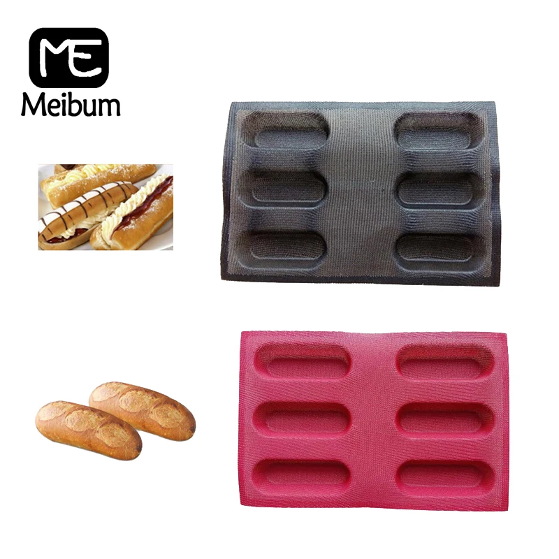 Meibum 2 Types Long Loaf Bread Baking Mold Cookie Baguette Eclair Bun