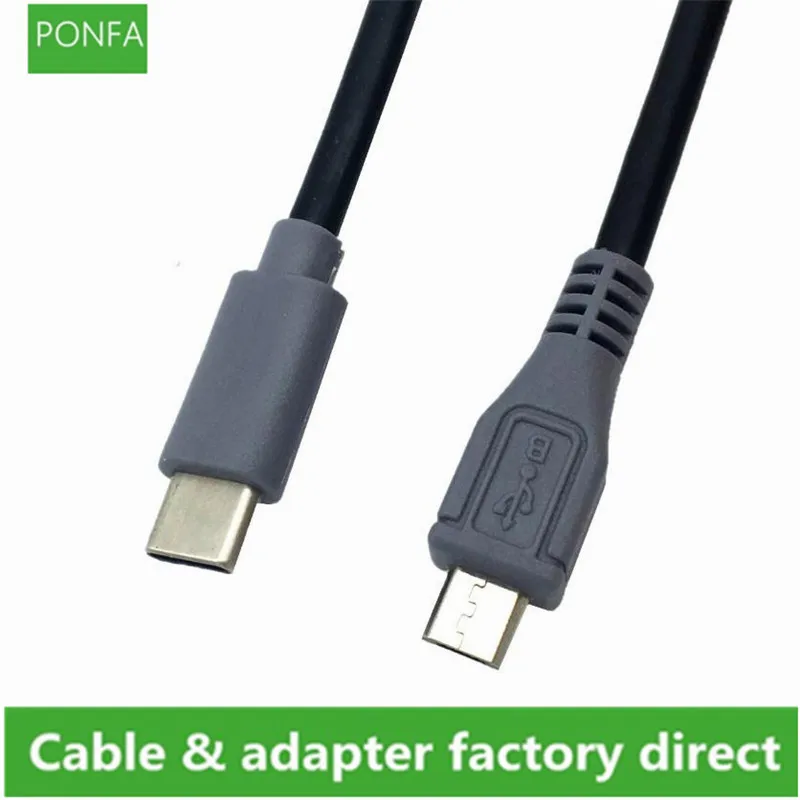 Переходник USB 3. 0 Type-C папа на Micro 5 Pin B преобразователь OTG адаптер свинцовый кабель