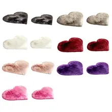 Мягкий Противоскользящий ворсистый, пушистый ковер в форме сердца для спальни