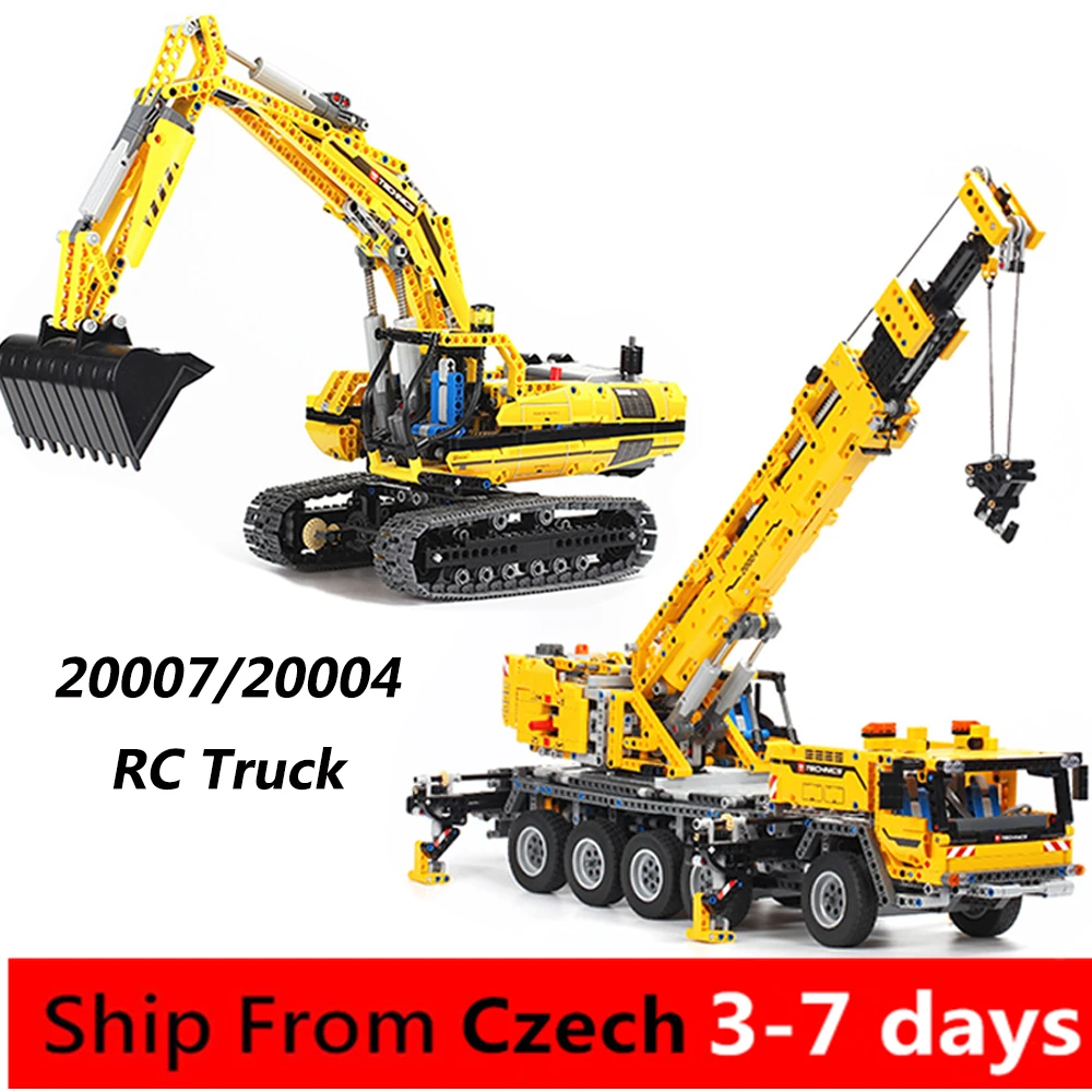 

20004 20007 Lepinblocks Technic Crane Crane Mk II Power Truck Building Blocks City rc 8043 42009 architecture Christmas Gift toy