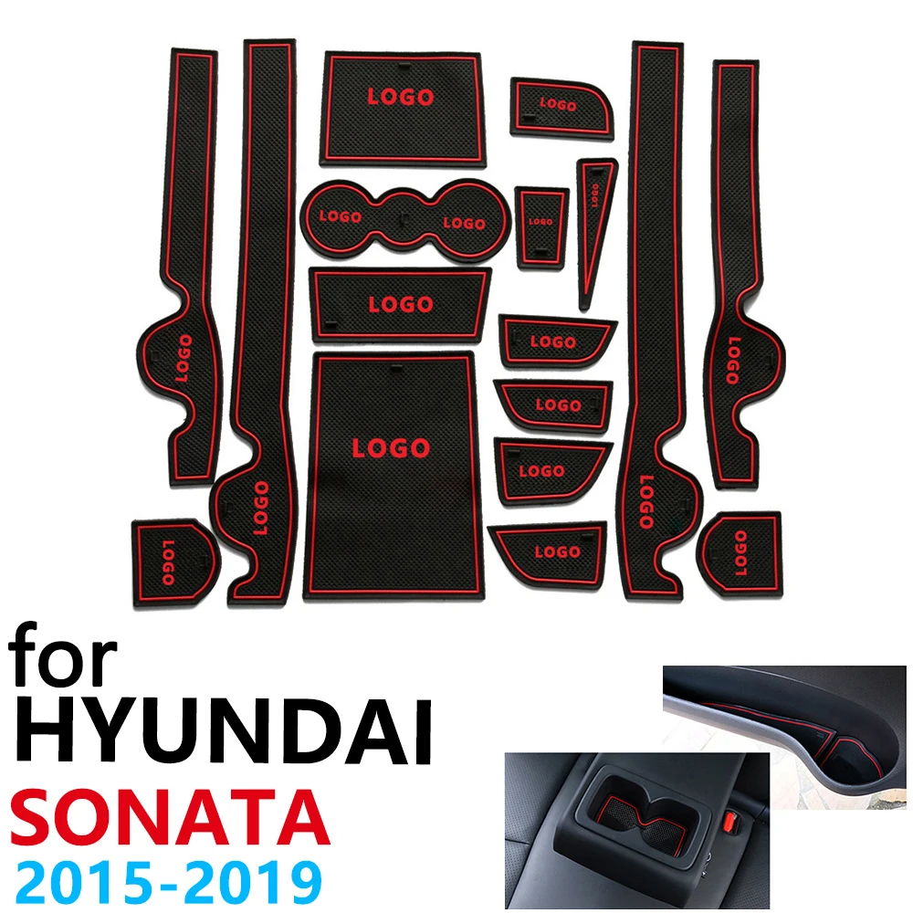 Противоскользящий резиновый коврик для чашки Hyundai Sonata LF 2015 ~ 2019 2016 2018 аксессуары