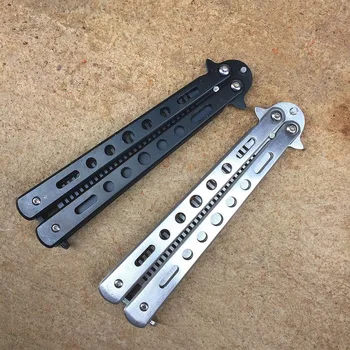 

Stainless Steel Practice Train Butterfly Knife Comb Trainer Dull Blade Flail Combat Fight Practice knife (not sharpened) new