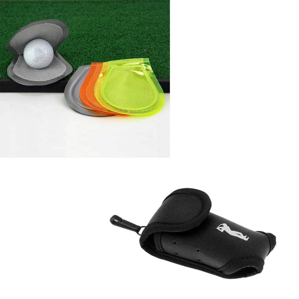 Neoprene Mini Golf Ball Holder Pouch Bag with Belt Clip & Ball Clean Towel Golf Ball Cleaner Washer Golf Club Accessories