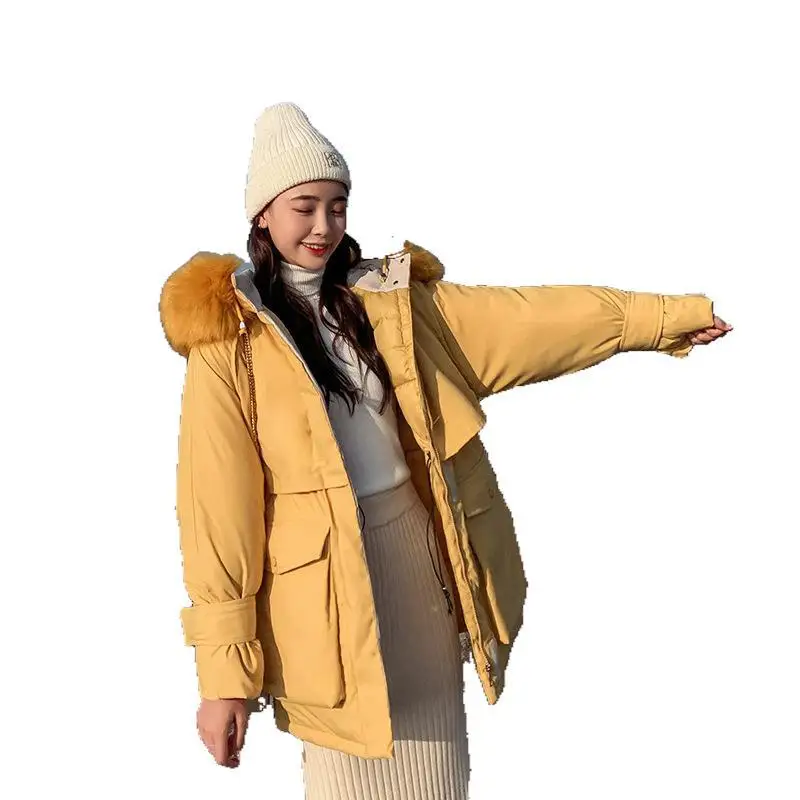 

Cotton-padded Clothes Women's Young Winter Fashion Warm Fur Collar Printed Letter Multi-color Cotton-padded Jacket Loose Cotton