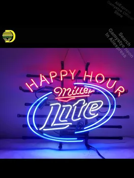 

Neon Sign for Miller Lite Happy Hour Neon Bulb Sign Arcade neon sign Professional Logo Designers Natural Light Beer Arcade Sign