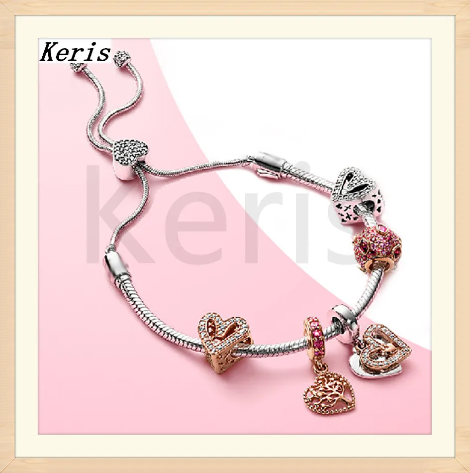 

2020 New High Quality 1:1 100%925 Plating Rose Gold DIY Shrink Bracelet Free Delivery