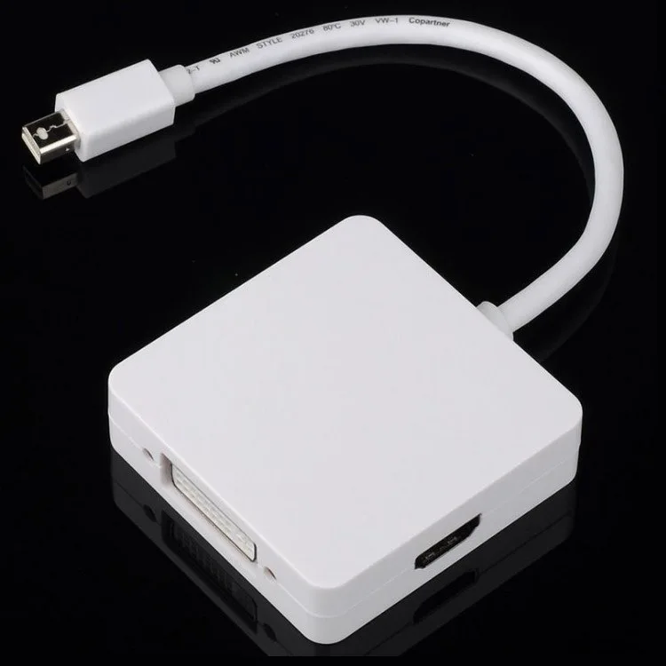 Мини DP к HDMI VGA DVI три в одном адаптер кабель Lightning ноутбук мини DP преобразования