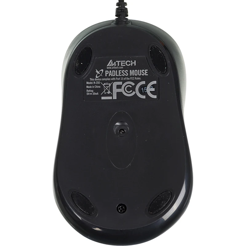 Мышь A4 N-350 серый оптическая(1000dpi) USB для ноутбука(2but