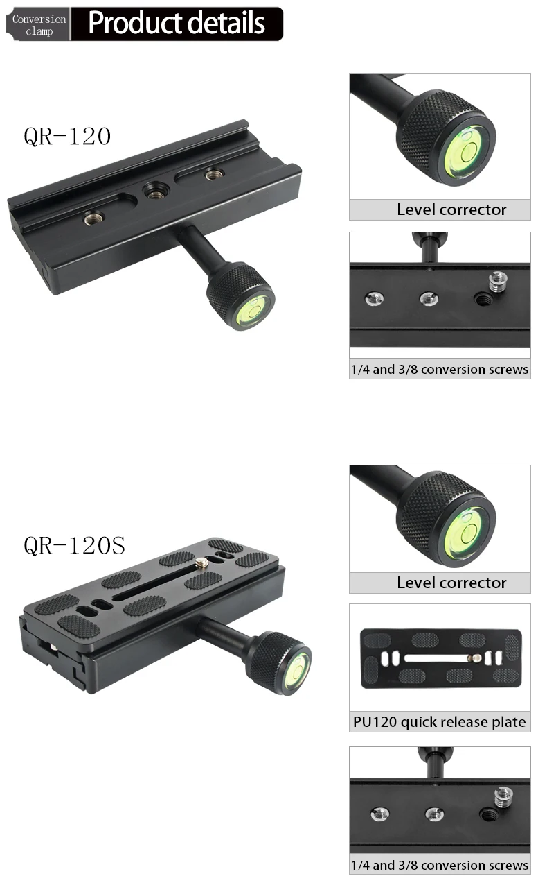 Description Picture 5 of itemBEXIN QR120 Camera Clamp Lens Support Quick Release Long Plate Clamp Mount Bracket Adapter Clip For Arca Tripod Ball