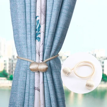 Alternative view of New Magnetic Ball Curtain Tiebacks Tie Rope Accessory Rods Accessoires Backs Holdbacks Buckle Clips Hook Holder Home Decor