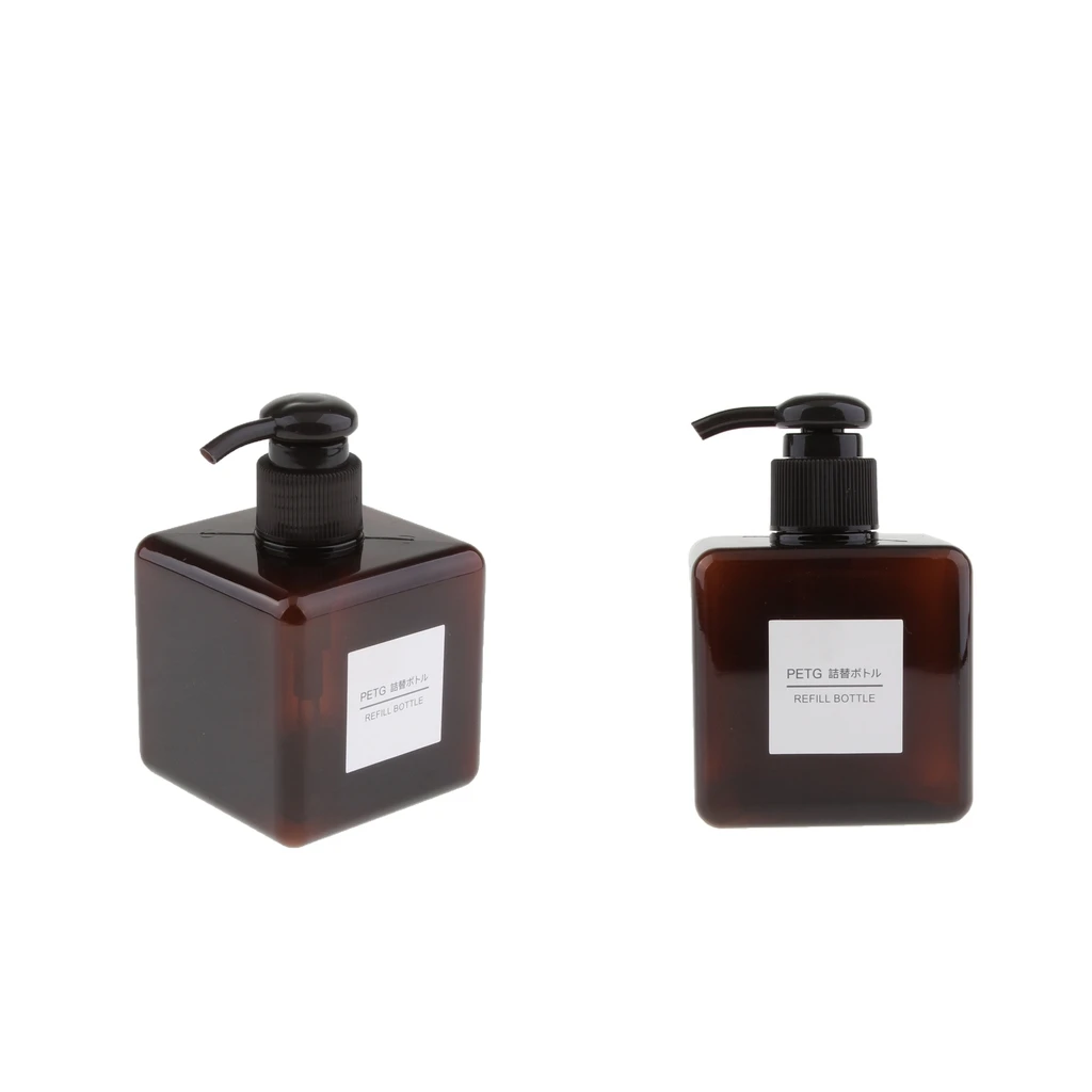 2Pcs Bottle Dispenser Soap Foam Foaming Pump Suds Plastic Travel Brown 250ml