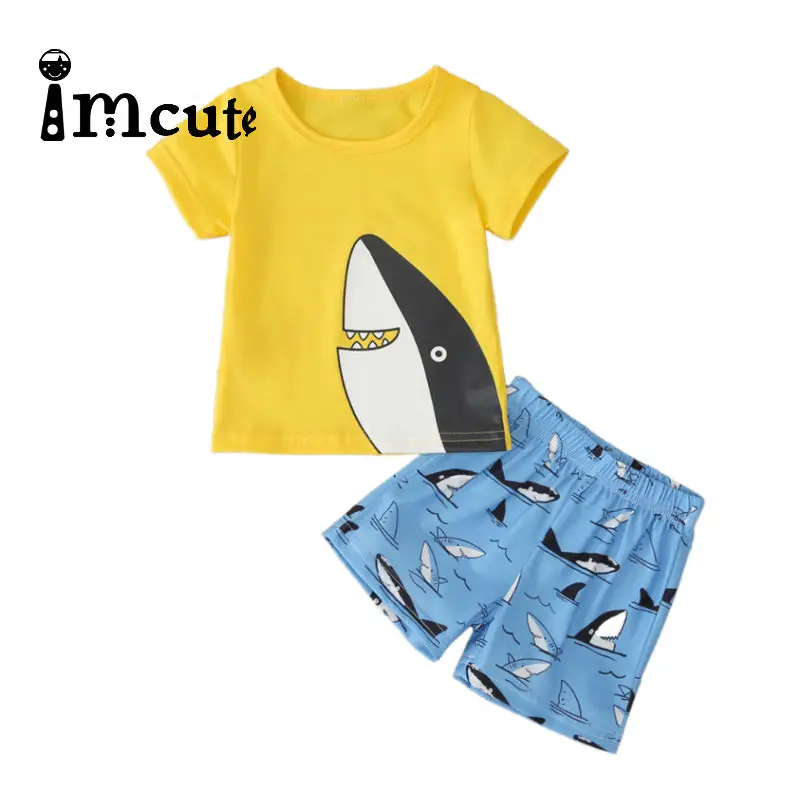 Лидер продаж 2020 брендовая одежда Imcute для мальчиков Детская летняя комплект