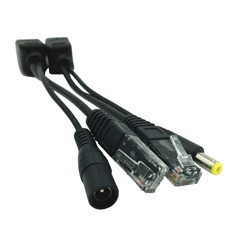 1 пара кабель адаптер POE RJ45 Сплиттер Комплект экранированная лента пассивная мощность более 12 В синтезатор сепаратор Combiner черный