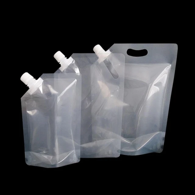 Drink Bag Clear Stand-Up Plastic Pouches Bags,Portable Travel Liquid Clear  Plastic Empty Packaging Bag, 5L 