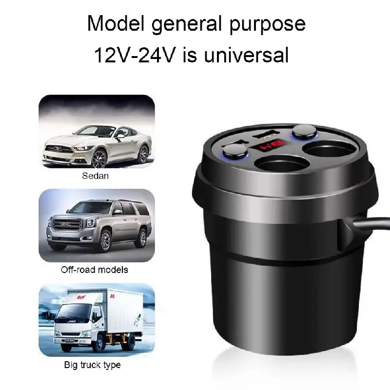 Автомобильное зарядное устройство 3.1A чашки быстрое гнездо питания адаптер