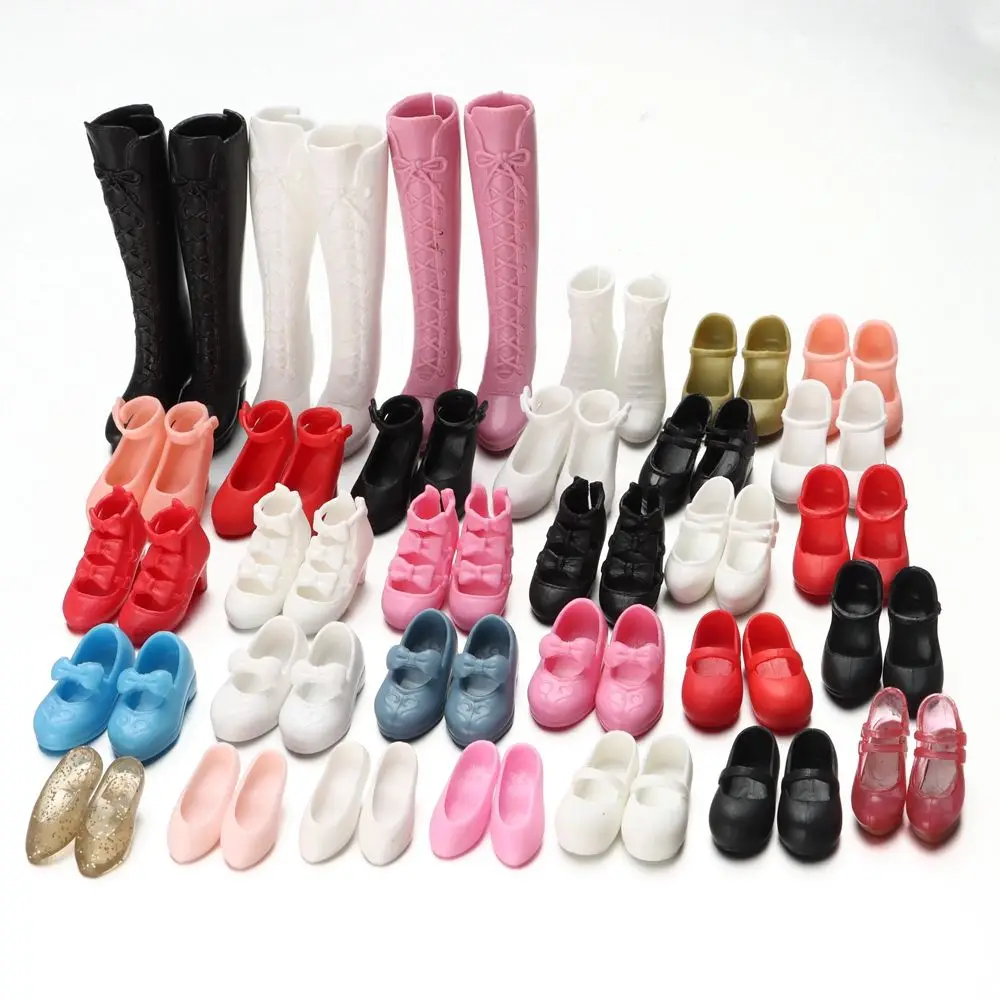 31 Styles Hero Dolls Long Boot Plastic Foot Length 2cm Fashion Female Long Knees Boots Doll Clothes Accessories Black White Pink Doll Clothes Accessories Doll Accessories