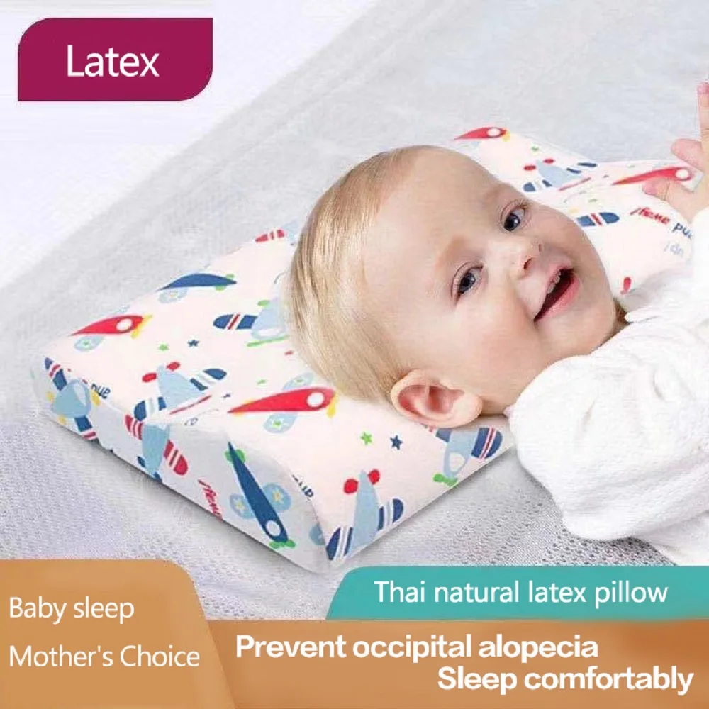 Almohada de látex Natural con dibujos para niños, cojín ortopédico de espuma viscoelástica de rebote lento, suave, para dormir - AliExpress y niños