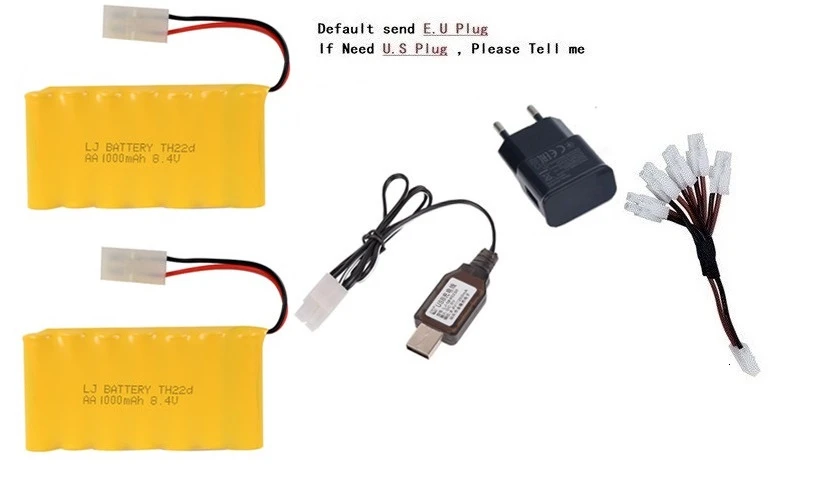 Модель M) Ni-CD 8,4 v 1000mah батарея+ 8,4 v зарядное устройство для радиоуправляемого игрушечного автомобиля Танк Поезд Робот Лодка пистолет AA 8,4 v перезаряжаемый аккумулятор - Цвет: Watermelon Red