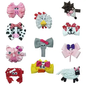 

11pcs animals hair Bows for girls cows pig sheep Children Hair Clips Boutique Bows Hairpins Toddler Fastion Hair Accessories
