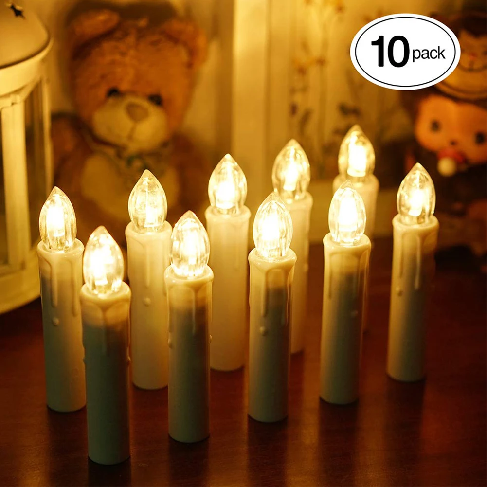 

10 PCS/SET Led RGB Twinkling Indoor Wedding Flameless Cylindrical Candle Light Party Home Decor Remote Control Waterproof