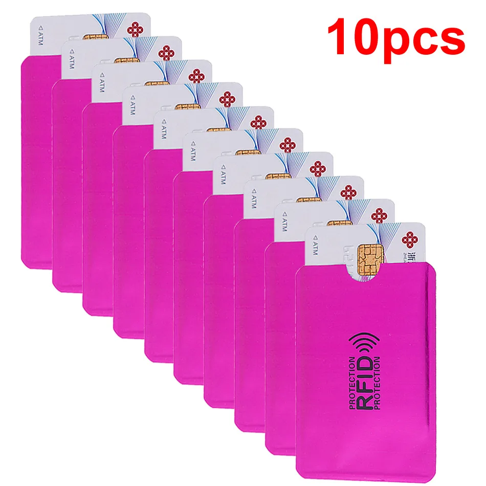 Анти Rfid кошелек Блокировка ридер замок банк держатель для карт Id банковский Чехол для карт металлический держатель для кредитных NFC алюминий 6*9,3 см - Цвет: 10pcs